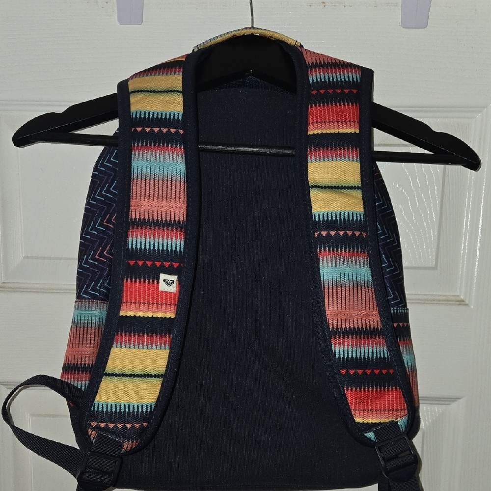 Roxy Multicolor Striped Backpack - Navy, Yellow, … - image 3